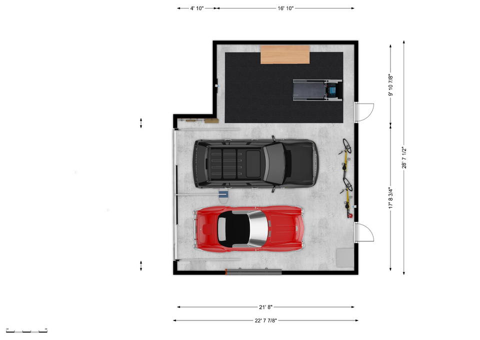 how big is a two car garage sq ft