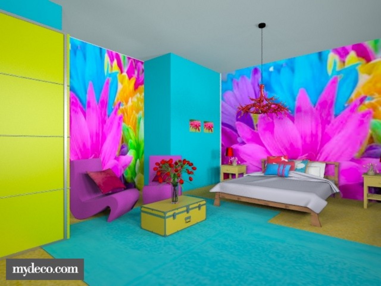 neon colored room