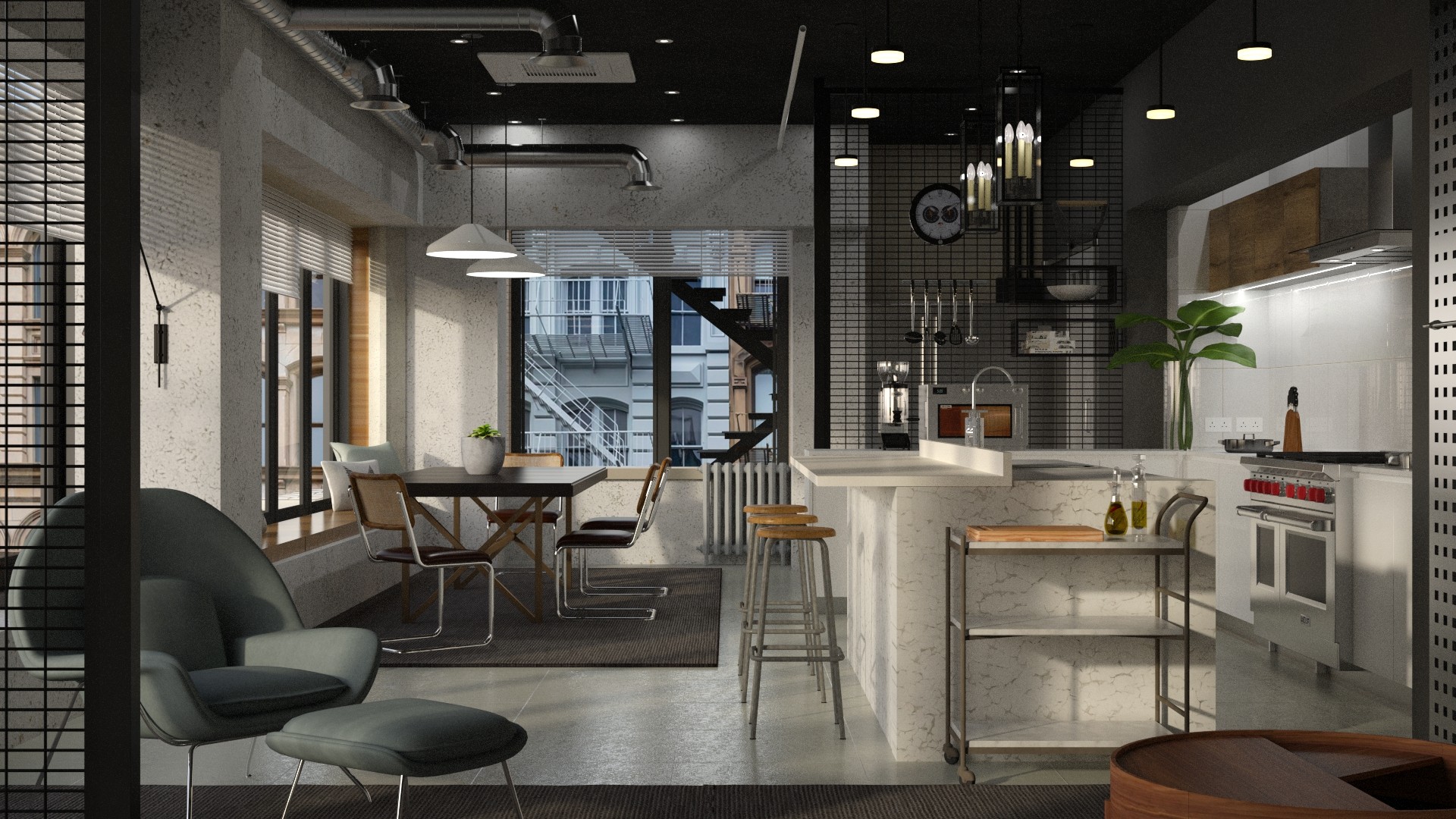 How to design an industrial styled open kitchen? | Design Tips